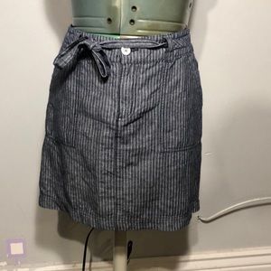 Striped cotton. denim style skirt